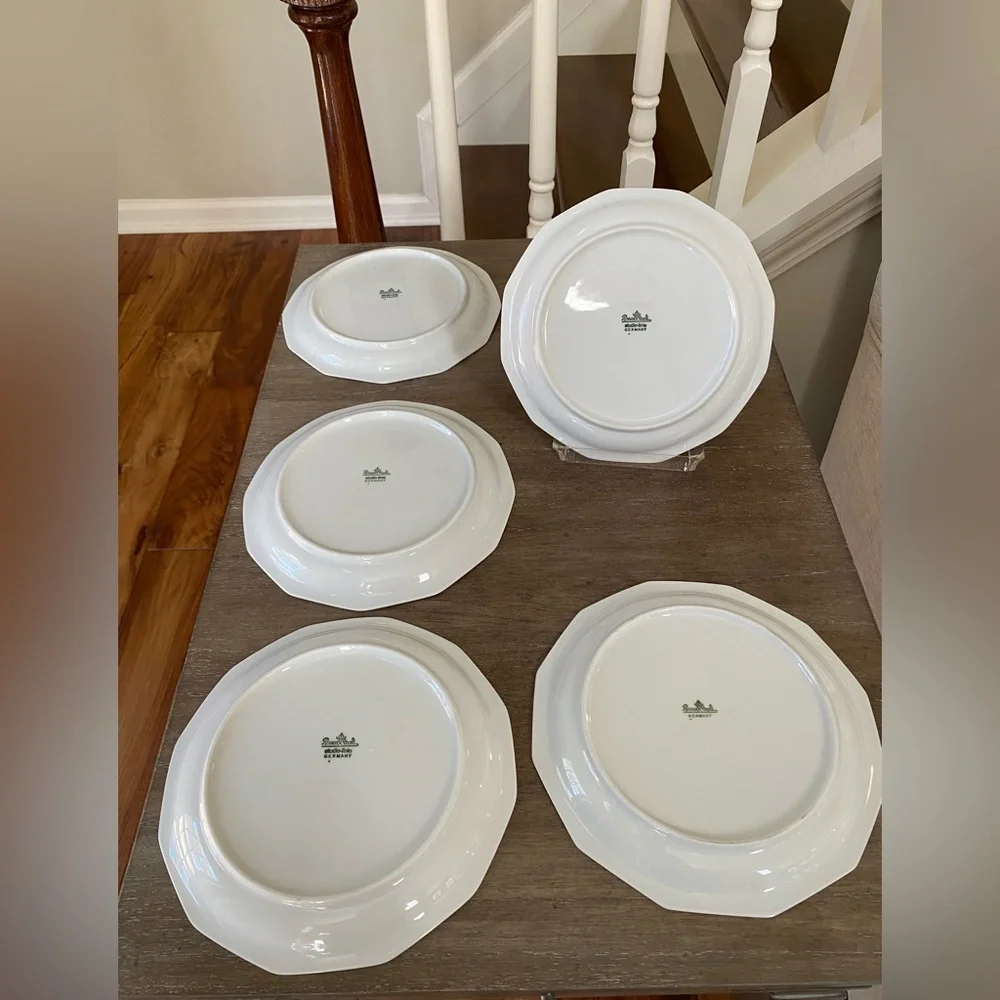 Set of 5 Rosenthal Studio Milos Gold Dragonfly Salad Dessert Plates 7 5/8”